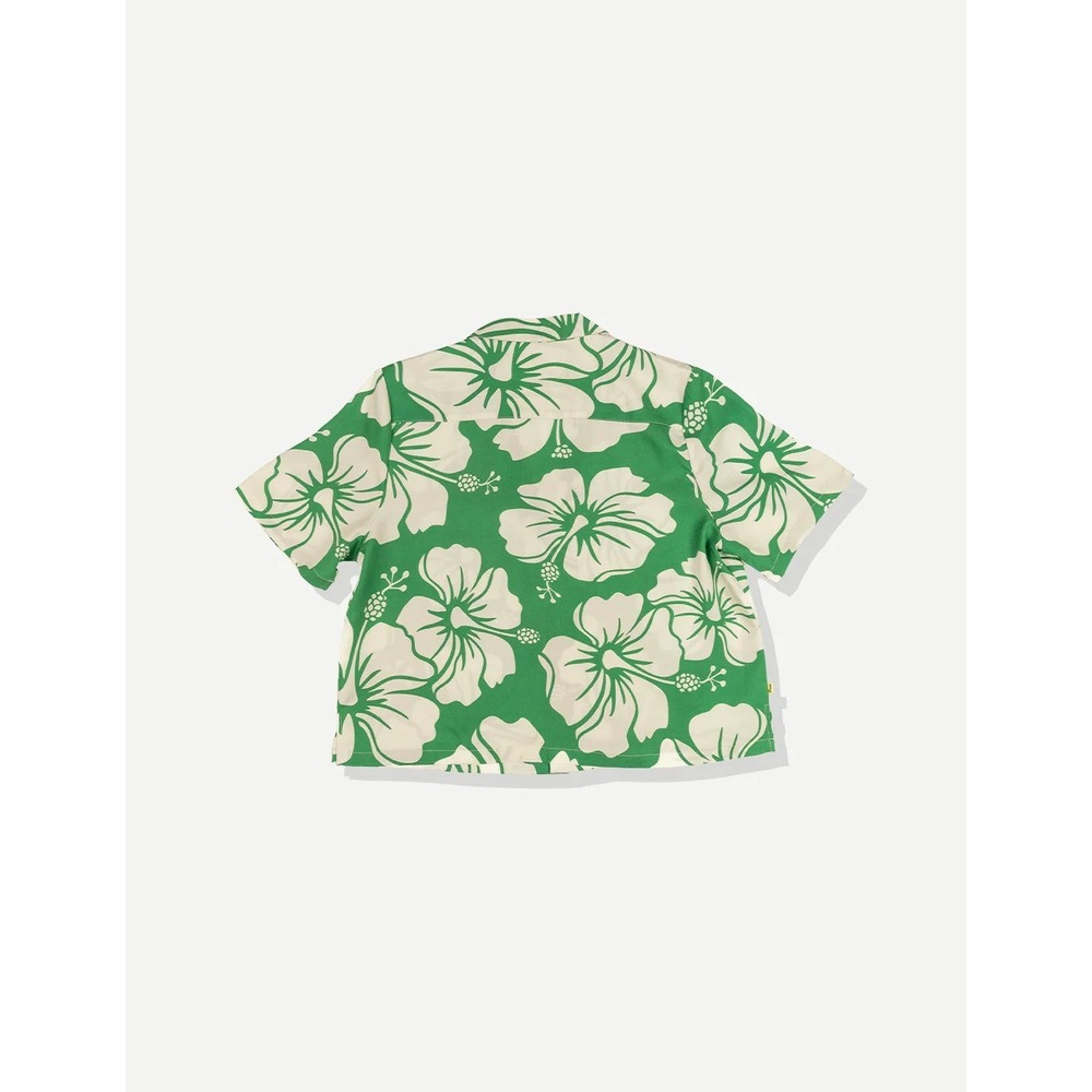 Golf Wang Hibiscus Button Up Shirt Green Cream Floral Short Sleeve Mens M